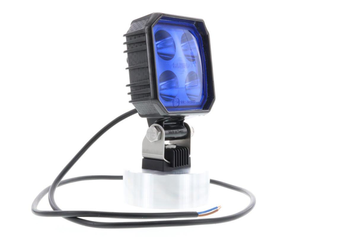 Work light LED square 90X90mm - cable - light bleu spot